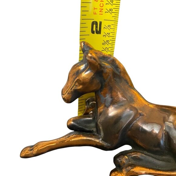 Vintage Bronze Horse Figurine Sculpture Small Horse Laying Down Mini Collectable - Picture 8 of 8